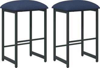 vidaXL Taburete De Bar 2 Uds. Azul 40 X 32 X 64 Cm Vidaxl