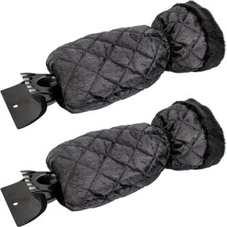 OEM Juego De 2 Rascadores De Hielo Para Coche - Guante Rascador De Parabrisas Para Ventanas, Rascadores De Nieve Con Forro Impermeable, Elimina El Hielo Y