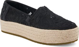 Toms Valencia Platform Espadrille in Black Lace at Nordstrom, Size 7.5