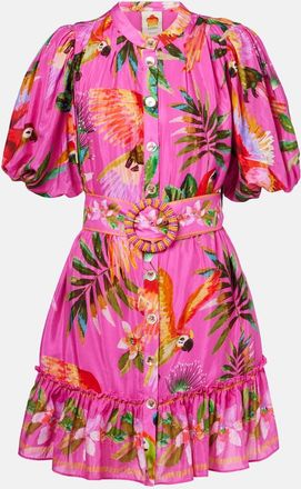 Farm Rio Abito midi in misto cotone con stampa