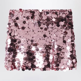 Douuod Pink Sequin Mini Skirt