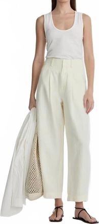 Apiece Apart Bari Crop Trouser In Cream