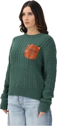 Dsquared2 Ronde hals Truien - Dames - Ronde hals truien - Groen - 2XS - Katoen - Truien & Vesten