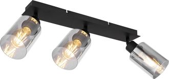 Globo Lighting Foco - Hadera - Negro - Vidrio Vidrio Ahumado - L&aacute;mpara - Globo