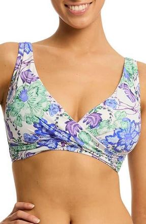 Sea Level Australia Cross Front Bikini Top in Blue at Nordstrom Rack, Size 10 Us / 14 Au