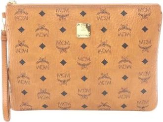 MCM Pre-owned Clutches, female, Brown, Size: ONE SIZE Pre-owned Visetos Clutch Bag