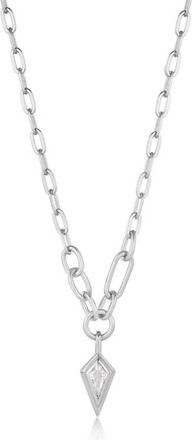 Ania Haie Womens Sparkle Drop Pendant Chunky Chain Necklace In Green