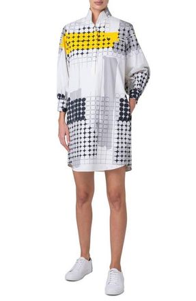 Akris Skyscraper Cotton Poplin Shirtdress in Cream-Tin-Yellow at Nordstrom, Size 2