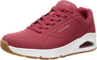Skechers Mens Uno Stand On Air Trainers, Dark Red Durabuck/Trim, 12 UK