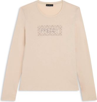Freddy T-shirt comfort manica lunga con retro stampato