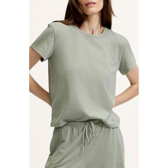 Petite Plume Pima Cotton Crewneck Pajama Top in Green at Nordstrom, Size X-Small