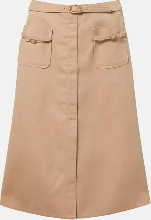 Dorothee Schumacher Luxury Layer belted cotton-blend midi skirt
