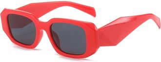 Generic Square Small Frame Mens Sunglasses Womens Commuting And Vacation Sun Glasses(Red)