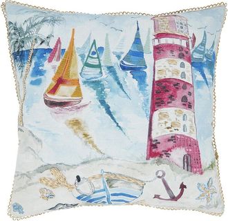Saro Lifestyle Outdoor Lighthouse Pillow
