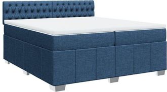 vidaXL Vidaxl - Cama Box Spring Con Colch&oacute;n Tela Azul 200x200 Cm