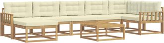 vidaXL Conjunto De Sof&aacute;s De Exterior 8 Uds. Blanco Y Crema Vidaxl