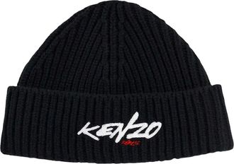 Kenzo 2000 Beanie - Heren - Hoeden - Zwart - ONE Size - Wol - Accessoires