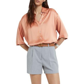 ottod'Ame Viscose Shirt in Peach at Nordstrom, Size 46 It