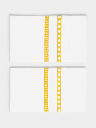 Loretta Caponi Moon Hand-Embroidered Cotton King-Size Pillowcases (Set of 2)