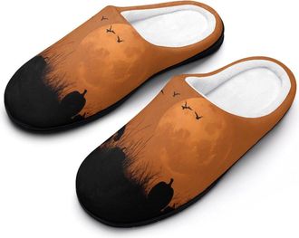 Generic Pumpkins Bigfoot Men Slippers Funny House Shoes Cotton Slipper for Indoor Outdoor