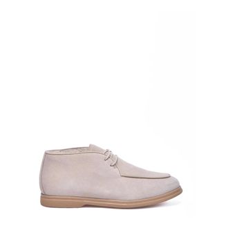 Eleventy Laced Shoes, male, Beige, Size: 12 US Suede Chukka Shoes
