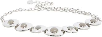 Vince Camuto Hammered Disc Resin Chain Belt in Silver at Nordstrom Rack, Size Large/x-Large