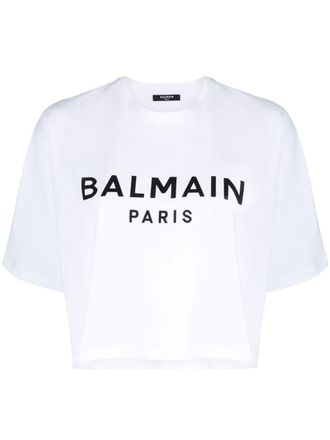 Balmain Cropped Ss T-Shirt Clothing