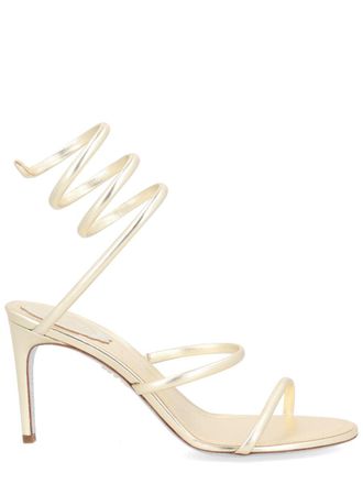 Rene Caovilla Spiral Ankle Strap Gold Sandals
