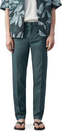 Mango Regular Fit Pleat Front Pants in Forest Green at Nordstrom, Size 36