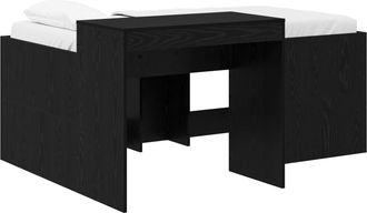 vidaXL Cama Alta Para Ni&ntilde;os Con Escritorio Negro 80 X 160 Cm Vidaxl