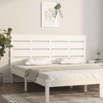vidaXL Cabecero De Cama Madera Maciza De Pino Blanco 200x3x80 Cm Vidaxl