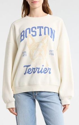 Vinyl Icons Boston Terrier Fleece Sweatshirt in Marshmallow at Nordstrom Rack, Size X-Small