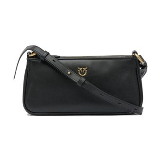 Pinko Love Birds Schoudertas - Dames - Schoudertassen - Zwart - ONE Size - Leer - Tassen