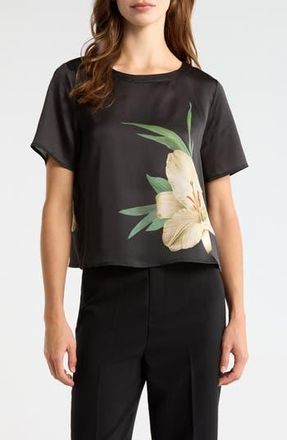 Vince Camuto Print Satin Top in Arctic Wolf at Nordstrom Rack, Size Large