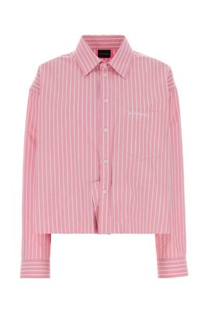 Balenciaga Pink Oversized Stripes Shirt