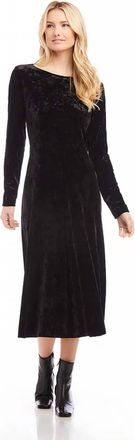 Karen Kane Final Sale Kate Velvet Midi Dress In Black