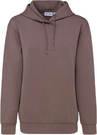 Calvin Klein Minimal Logo Scuba Hoodie - Dames - Hoodies - Bruin - S - Katoen - Hoodies & sweatvesten