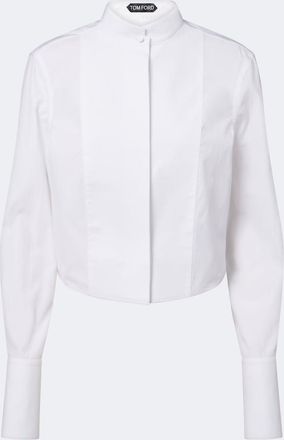 Tom Ford Cropped cotton poplin tuxedo shirt