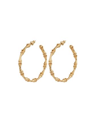 Gas Bijoux Bambou Gold Plated Hoop Earrings