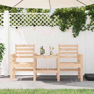 vidaXL Vidaxl - Banco De Jard&iacute;n Con Mesa 2 Plazas Madera Maciza De Pino