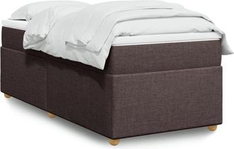 vidaXL Cama Box Spring Con Colch&oacute;n Tela Marr&oacute;n Oscuro 80x200 Cm Vidaxl