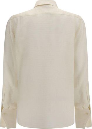 Fendi Womens Beige Silk Pattern Shirt