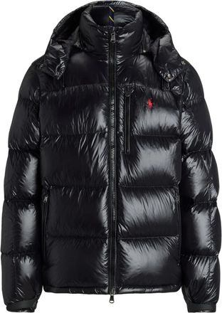 Polo Ralph Lauren Zwarte jas met ritssluiting en afneembare capuchon - Heren - Winterjassen - Zwart - M - Jassen