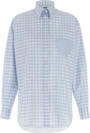 Moschino Light Blue Comfort Checks Shirt