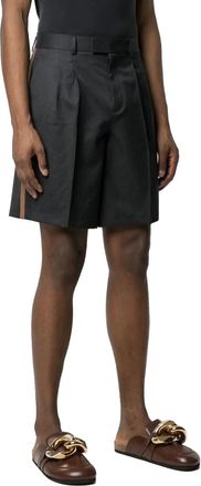 Valentino Stripe-Detail Shorts - Gray