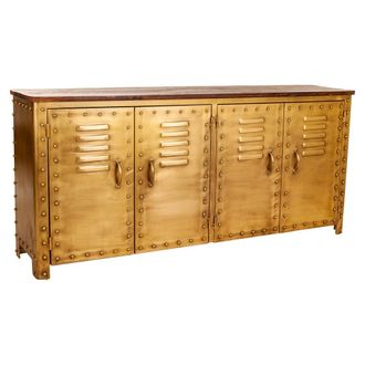 Wanderlust Deco Aparador De Metal Marr&oacute;n 152x35x71