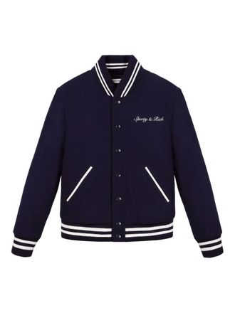 Sporty & Rich Carlyle varsity-style jacket - women - Wool - L - Blue