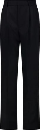 Victoria Beckham Pantaloni dritti con pieghe - Nero