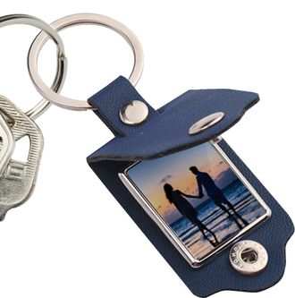 Generic Keychain with Picture, Sophisticated Photo Key Chain, Keychain Picture Holder, Small PU Leather Photo Holder with Keyring, Easy Carrying Keyring Suppl