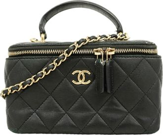 Chanel Black Leather Vanity Bag (Pre-Owned)